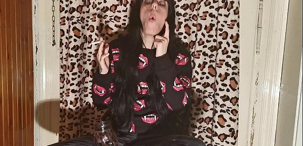  Smoking goth girl after a long day behind the scene pt2 HD